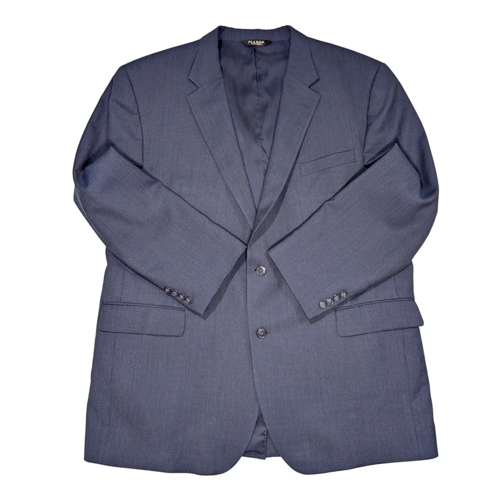 Jos A Bank Travelers Collection Navy Blue 100% Wool Blazer Sport Coat‎ 48L